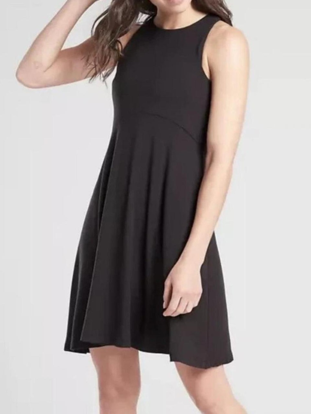 Athleta Black Sleeveless Athletic A-Line Mini Dress